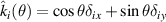 $ \hat{k}_{i}(\theta) = \cos\theta \delta_{ix} + \sin\theta \delta_{iy} $