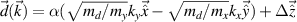 $ \vec{d}(\vec{k}) = \alpha ( \sqrt{m_d/m_y} k_y \vec{\hat{x}} - \sqrt{m_d/m_x} k_x \vec{\hat{y}} ) + \Delta \vec{\hat{z}} $