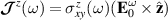 ${\boldsymbol{\cal{J}}^z}(\omega) = \sigma^z_{xy}(\omega)({\textbf{E}}^{\omega}_0\times {\hat{\textbf{z}}})$