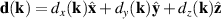 ${\textbf{d}}({\textbf{k}}) = d_x({\textbf{k}}){\hat{\textbf{x}}}+d_y({\textbf{k}}){\hat{\textbf{y}}}+d_z({\textbf{k}}){\hat{\textbf{z}}}$