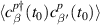 $\langle c^{p \dagger}_\beta (t_0)c^p_{\beta ^{^{\prime}}} (t_0) \rangle$