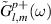 $\tilde{G}^{p +}_{l,m}(\omega)$