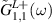 $\tilde{G}^{{L +}}_{1,1}(\omega)$