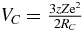 $V_{C}=\frac{3zZ{\rm e}^{2}}{2R_{C}}$