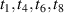 $t_{1},t_{4},t_{6},t_{8}$