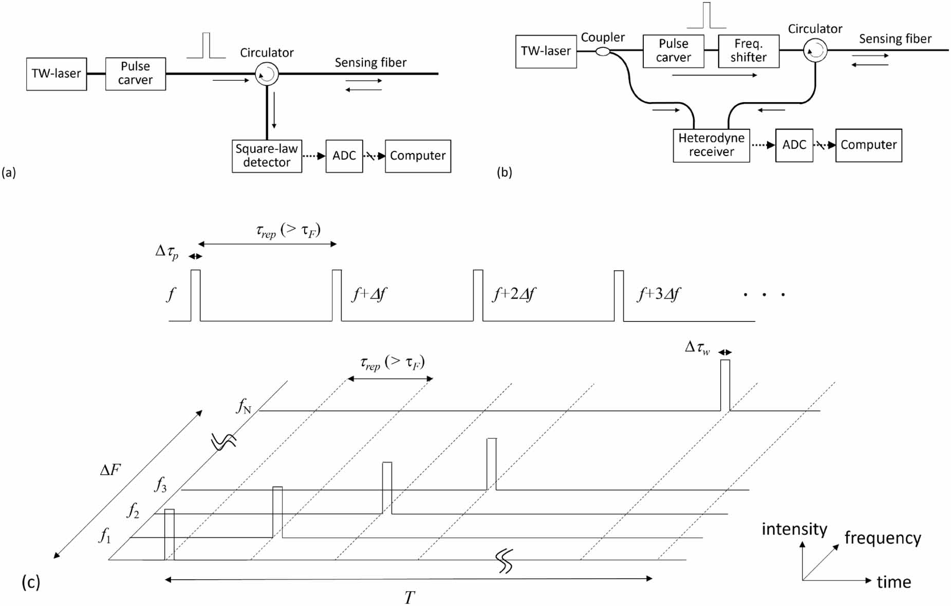 Optical fiber reflectometry detecting static and dynamic Rayleigh ...