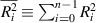 $\overline{R_i^2}\equiv \sum_{i = 0}^{n-1} R_i^2$
