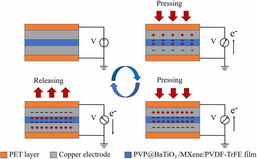 Flexible piezoelectric sensor based on PVP-modified BaTiO3/MXene/PVDF ...