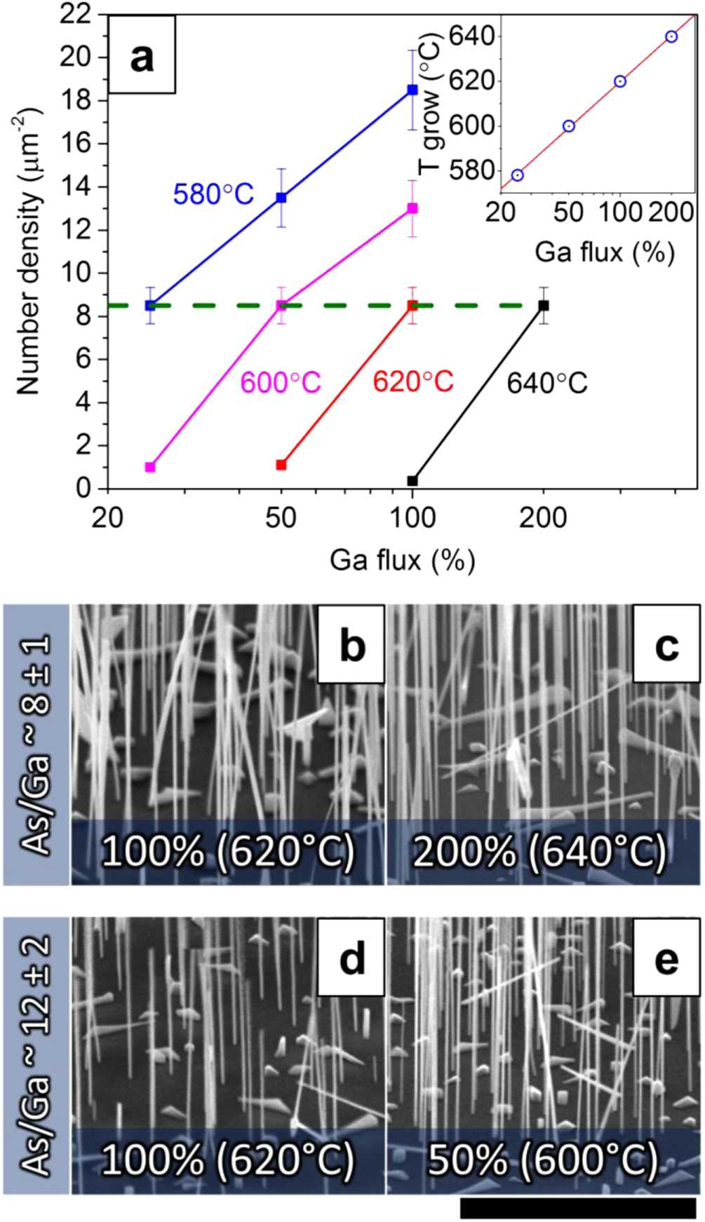 Growth map for Ga-assisted growth of GaAs nanowires on Si(111 ...