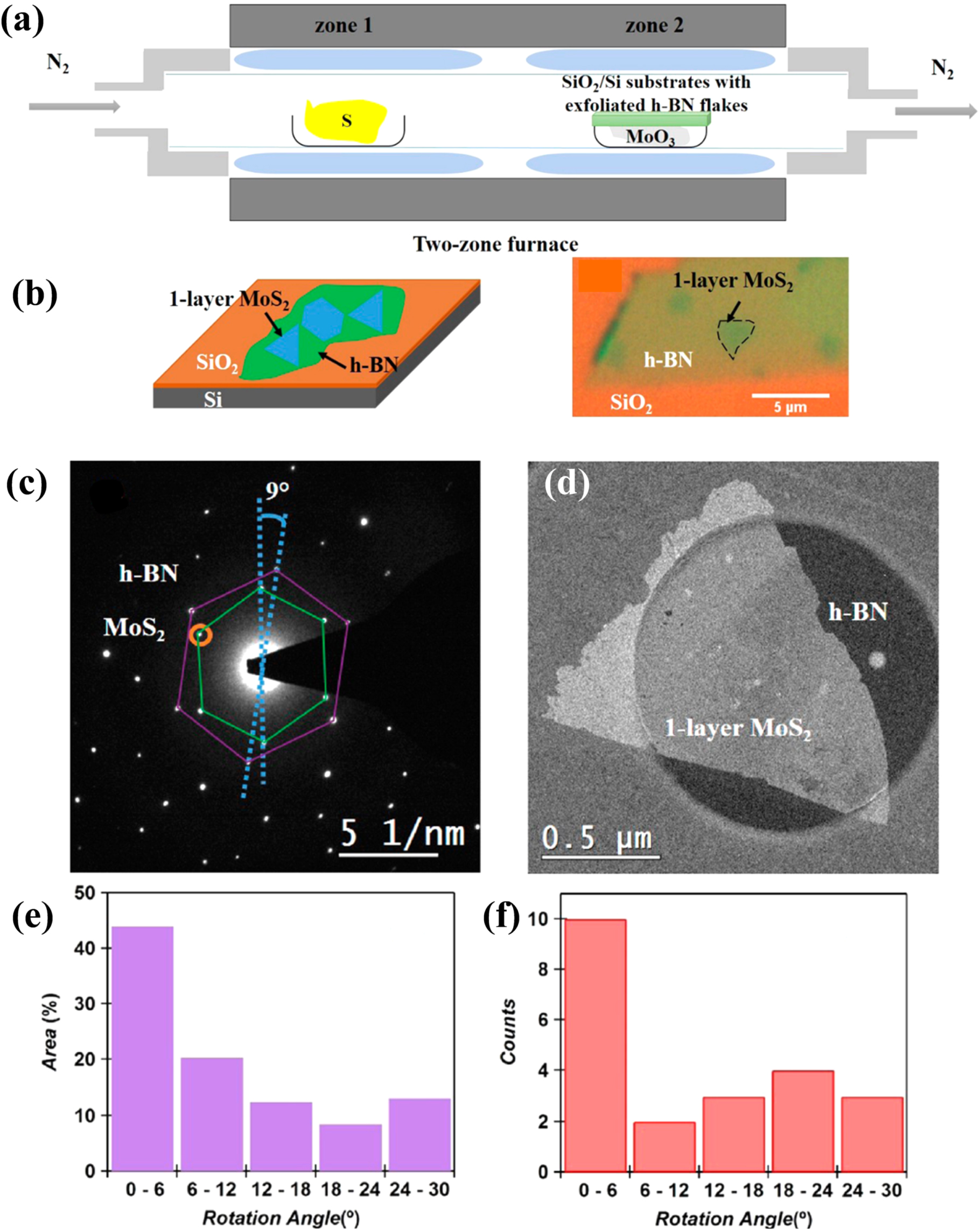 Growth of two-dimensional materials on hexagonal boron nitride (h-BN ...