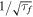$1/\sqrt{{\tau }_{f}}$