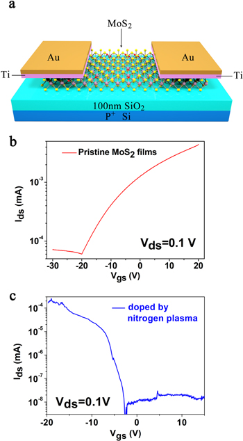 Low-damaged p-type doping of MoS2 using direct nitrogen plasma ...