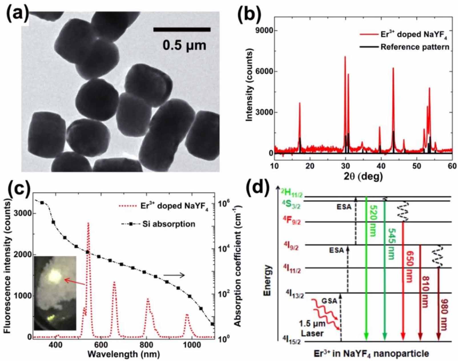 Upconversion nanoparticles extending the spectral sensitivity of ...
