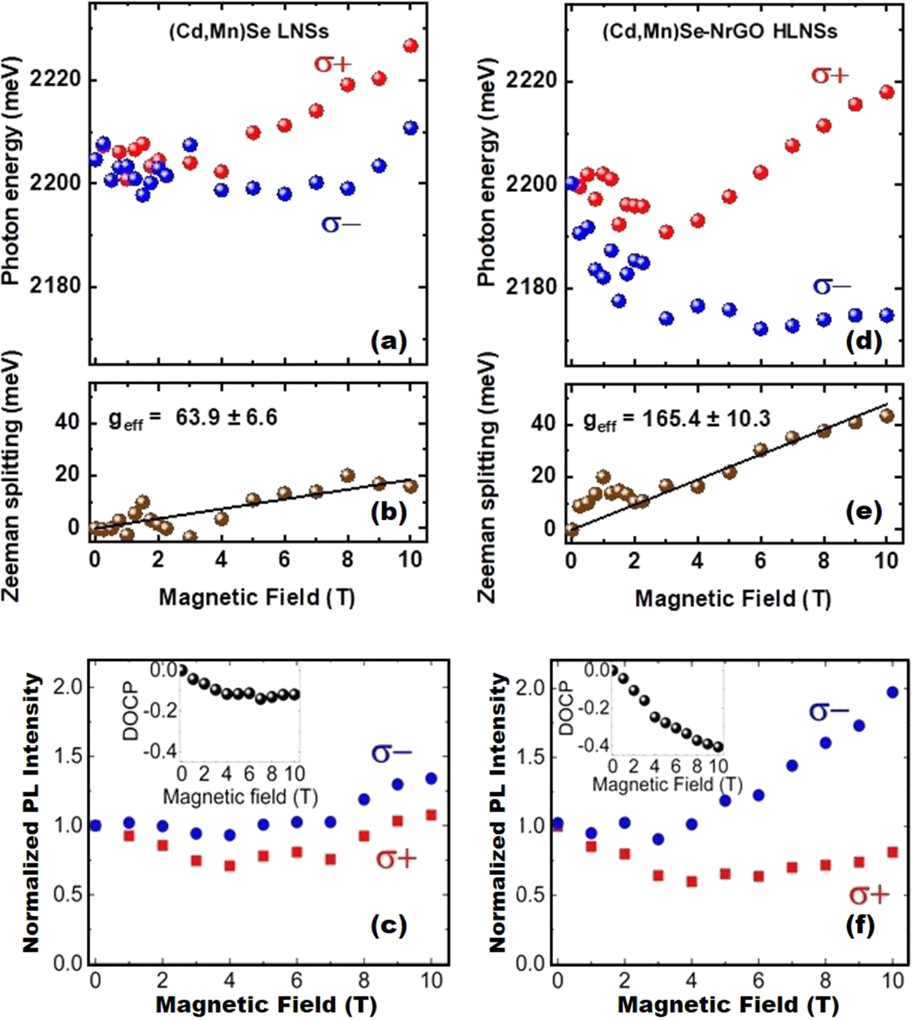 Enhanced exciton binding energy, Zeeman splitting and spin polarization ...