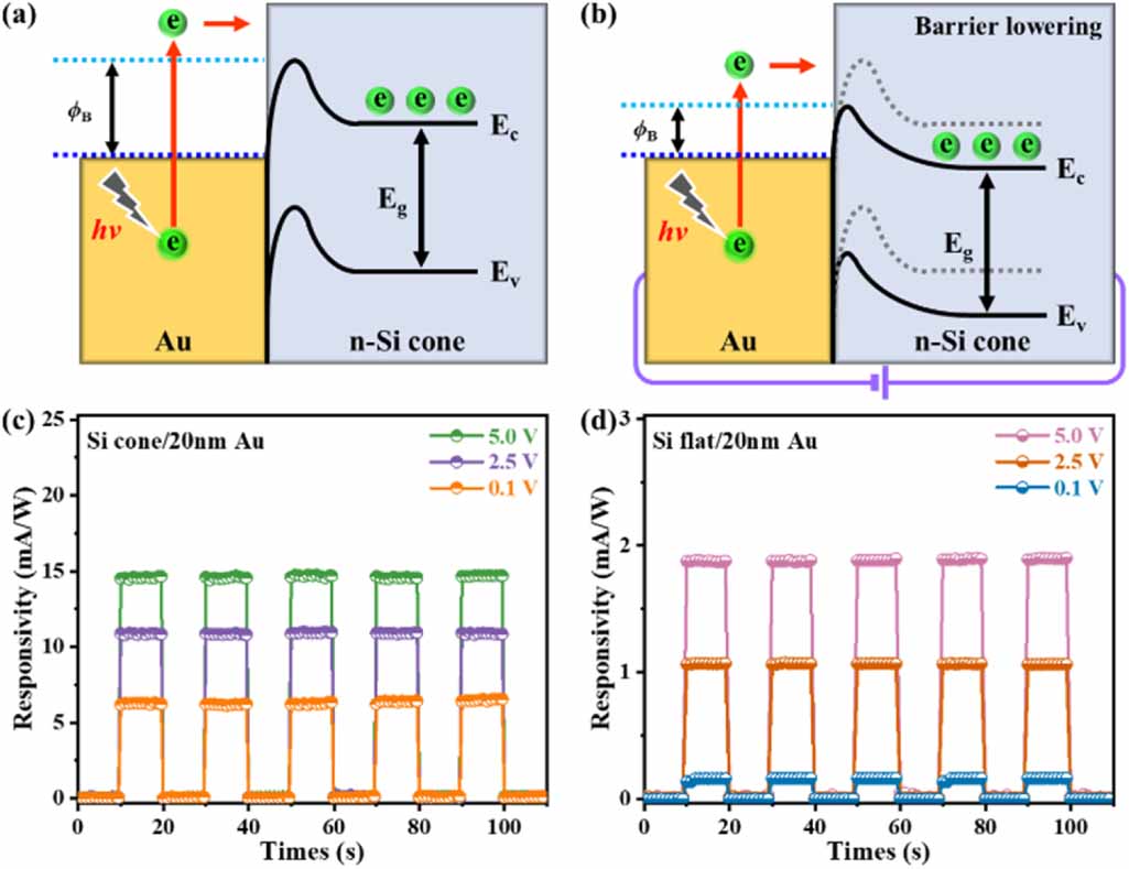 Near-infrared detection based on the excitation of hot electrons in Au ...