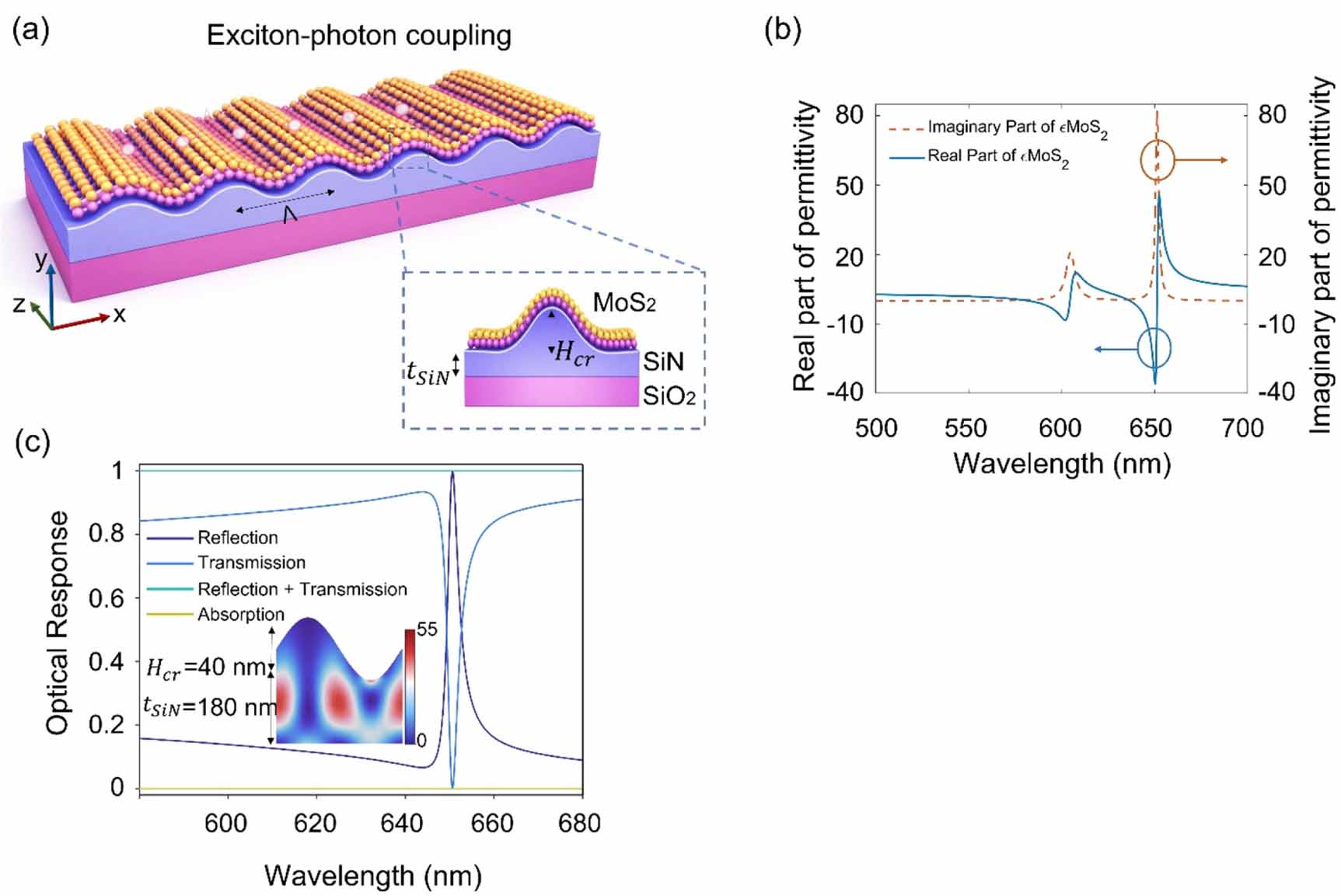 Nanocorrugation-enabled strong exciton–polariton coupling in MoS2 ...