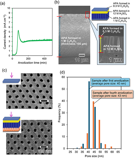 Preparation of ordered anodic porous alumina masks with large areas by ...