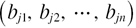 $\left({{b}_{j1}},{{b}_{j2}},\cdots ,{{b}_{jn}}\right)$