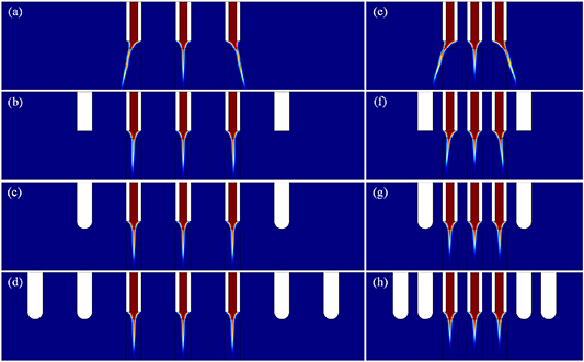 Design and evaluation of a linear nozzle array with double auxiliary ...