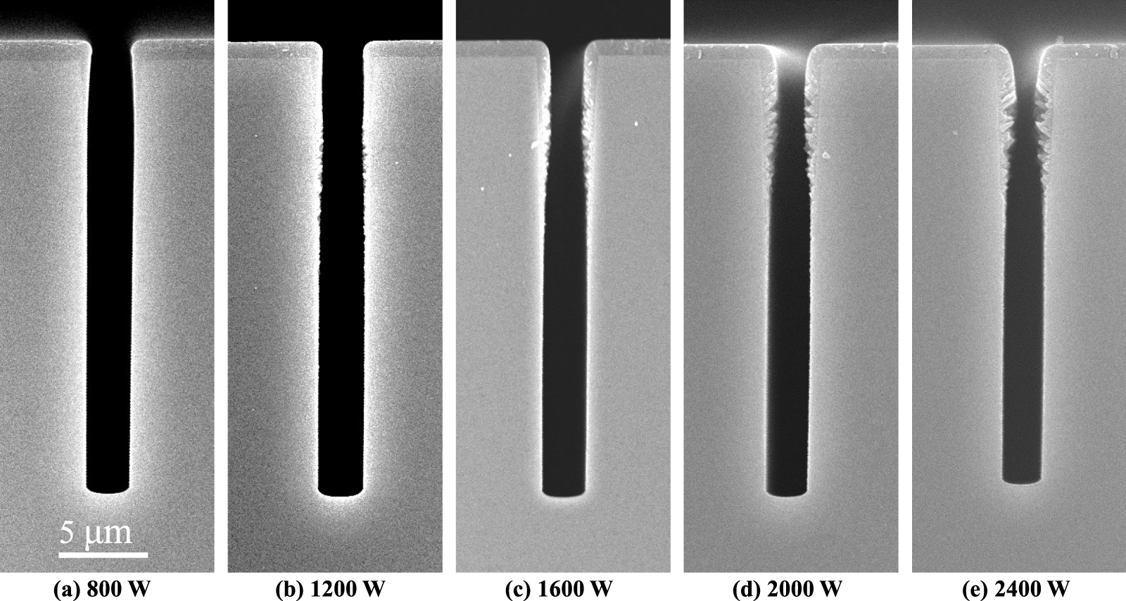 Morphology of films deposited on the sidewall during the Bosch process ...
