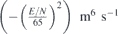 $\left(-{\left(\frac{E/N}{65}\right)}^{2}\right)\enspace {\mathrm{m}}^{6}\enspace {\mathrm{s}}^{-1}$