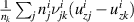 $\frac{1}{n_k}\sum_jn_j^i\nu_{jk}^i(u_{zj}^i-u_{zk}^i)$