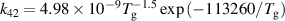 ${k_{42}} = 4.98 \times {10^{ - 9}}T_{\text{g}}^{ - 1.5}\exp \left( { - 113260/{T_{\text{g}}}} \right)$