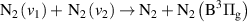 ${{\text{N}}_2}\left( {{v_1}} \right) + \,{{\text{N}}_2}\left( {{v_2}} \right) \to {{\text{N}}_2} + {{\text{N}}_2}\left( {{{\text{B}}^3}{{{\Pi }}_{\text{g}}}} \right)$