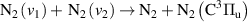 ${{\text{N}}_2}\left( {{v_1}} \right) + \,{{\text{N}}_2}\left( {{v_2}} \right) \to {{\text{N}}_2} + {{\text{N}}_2}\left( {{{\text{C}}^3}{{{\Pi }}_{\text{u}}}} \right)$