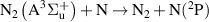 ${{\text{N}}_2}\left( {{{\text{A}}^3}{{\Sigma }}_{\text{u}}^ + } \right) + {\text{N}} \to {{\text{N}}_2} + {\text{N}}{(^2}{\text{P}})$