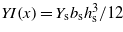 $Y I(x)={Y}_{\mathrm{s}}{b}_{\mathrm{s}}{h}_{\mathrm{s}}^{3}/1 2$