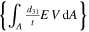 $\left\{\displaystyle {\int }_{A}\tfrac{{d}_{31}}{t}E\,V\,{\rm{d}}A\right\}$