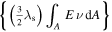 $\left\{\left(\tfrac{3}{2}{\lambda }_{{\rm{s}}}\right)\displaystyle {\int }_{A}E\,\nu \,{\rm{d}}A\right\}$