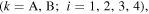 $(k={\rm{A}},{\rm{B}};\,i=1,2,3,4),$