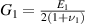 ${G_1} = \frac{{{E_1}}}{{2\left( {1 + {\nu _1}} \right)}}$