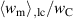 $\langle w_{\mathrm{m}}\rangle_{\mathrm{,lc}}/w_{\mathrm{C}}$
