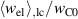 $\langle w_{\mathrm{el}}\rangle_{\mathrm{,lc}}/w_{\mathrm{C0}}$