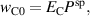 $ w_{\mathrm{C}0} = E_{\mathrm{C}}P^{\mathrm{sp}}, $