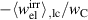$-\langle w_{\mathrm{el}}^{\mathrm{irr}}\rangle_{\mathrm{,lc}}/w_{\mathrm{C}}$