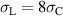 $\sigma_{\mathrm{L}} = 8\sigma_{\mathrm{C}}$