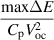 $\displaystyle{\frac{{{{\text{max}}{\Delta}}E}}{{{C_{\text{p}}}V_{{\text{oc}}}^2}}}$