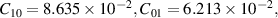 ${C_{10}} = 8.635 \times {10^{ - 2}},{C_{01}} = 6.213 \times {10^{ - 2}},$