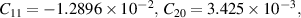 ${C_{11}} = - 1.2896 \times {10^{ - 2}},\,{C_{20}} = 3.425 \times {10^{ - 3}},$