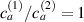 $c_a^{\left( 1 \right)}/c_a^{\left( 2 \right)} = 1$
