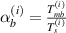 $\alpha_{b}^{(i)} = \frac{T_{mb}^{(i)}}{T_{s}^{(i)}}$