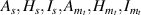 $A_{s}, H_{s}, I_{s}, A_{m_t}, H_{m_t}, I_{m_t}$
