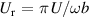 ${U_{\text{r}}}\, = \,\pi U/\omega b$