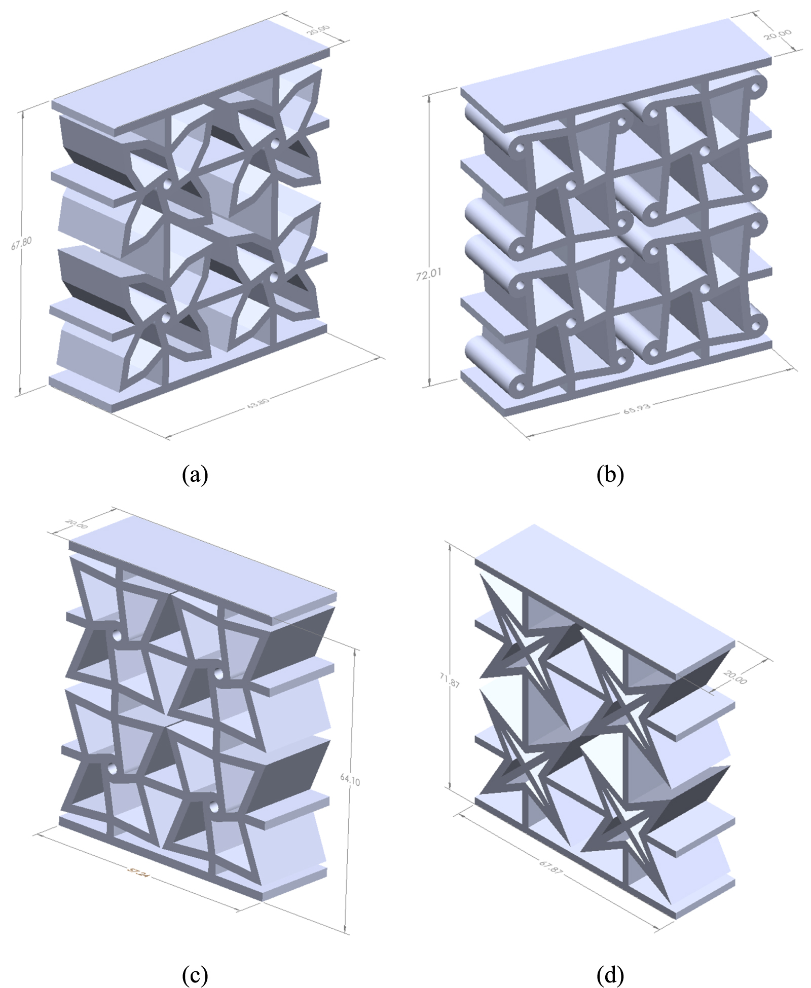Experimental investigations into 3D printed hybrid auxetic structures ...