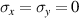 $\sigma_{x} = \sigma_{y} = 0$