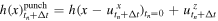$h{\left(x\right)}_{{t}_{n}+{\rm{\Delta }}t}^{\mathrm{punch}}=h{(x-{u}_{{t}_{n}+{\rm{\Delta }}t}^{x})}_{{t}_{n}=0}+{u}_{{t}_{n}+{\rm{\Delta }}t}^{z}$